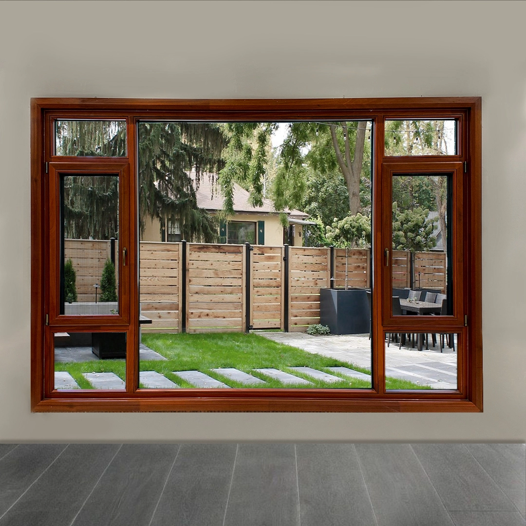Fenestra domus moderna designat lignum vestitum aluminium pro fenestra 1