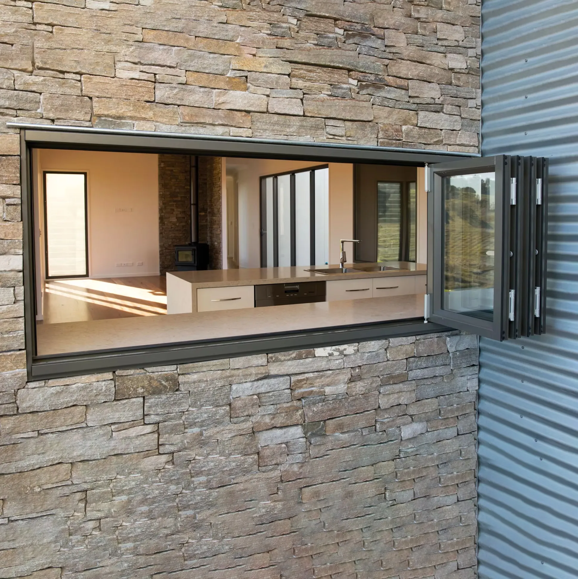 Fabricantes rentables de ventanas plegables horizontales 6