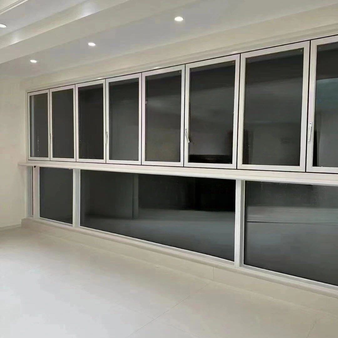 Aluminium Enkel design 8-faldigt fällbart fönster 1