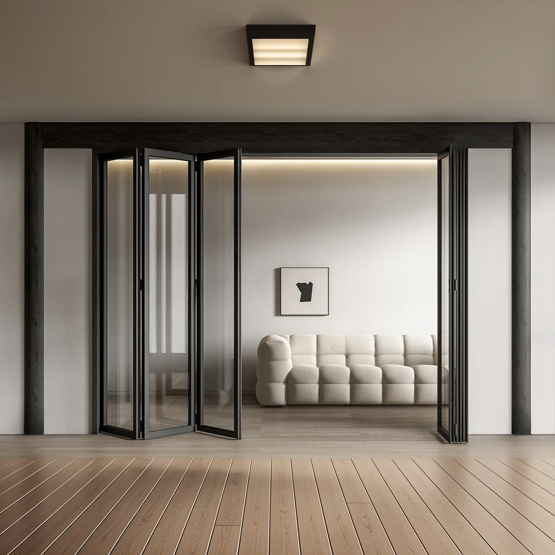Aluminum alloy folding door na may maraming opening mode 1
