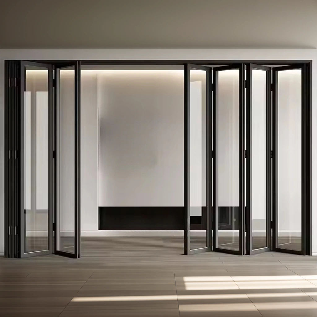 Portes pliantes bi-pliantes en aluminium à rupture de pont thermique 1