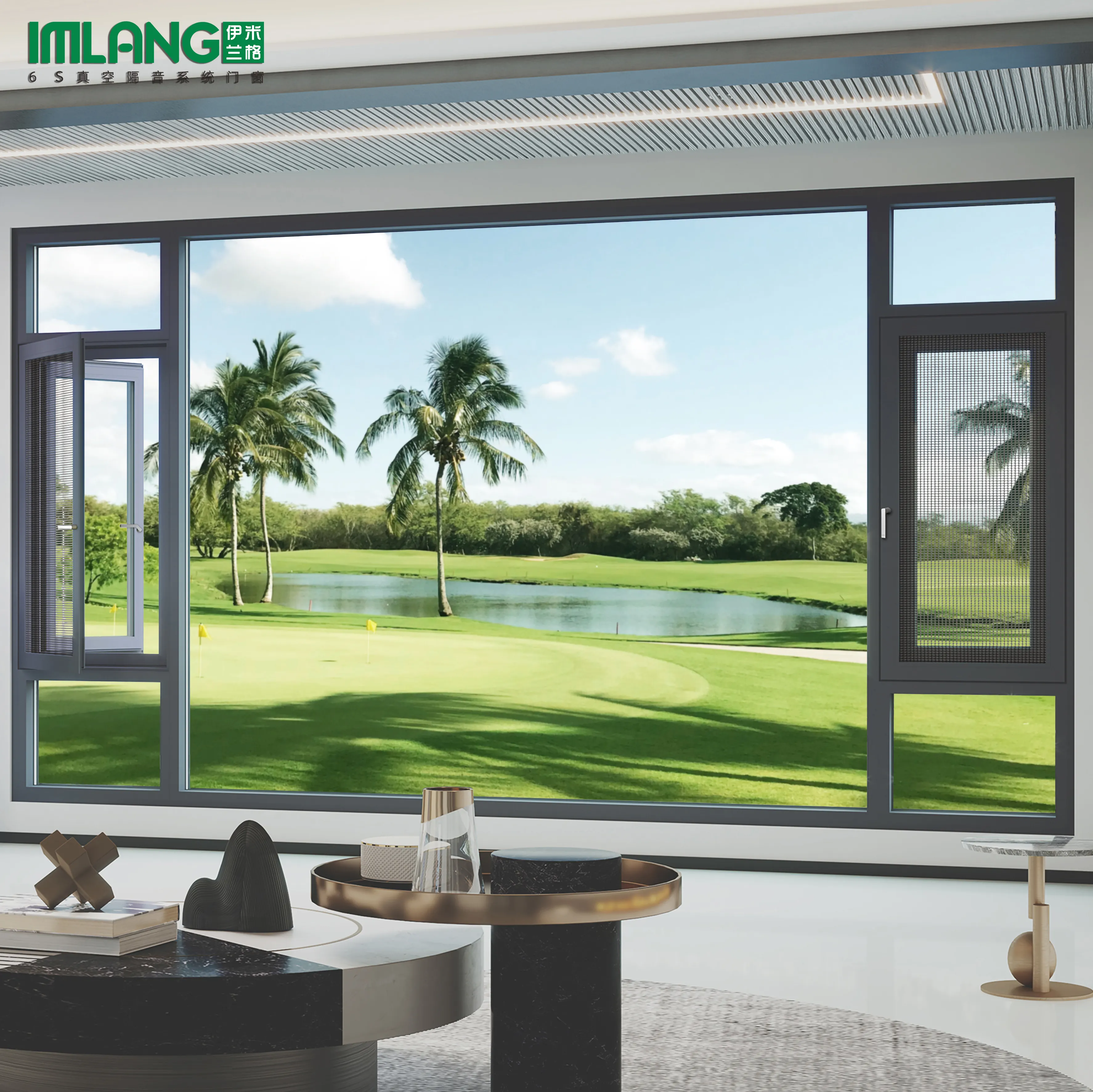 Fabricante de ventanas de aluminio Ancho de ventilador único 400 mm-800 mm - - IMLANG 1