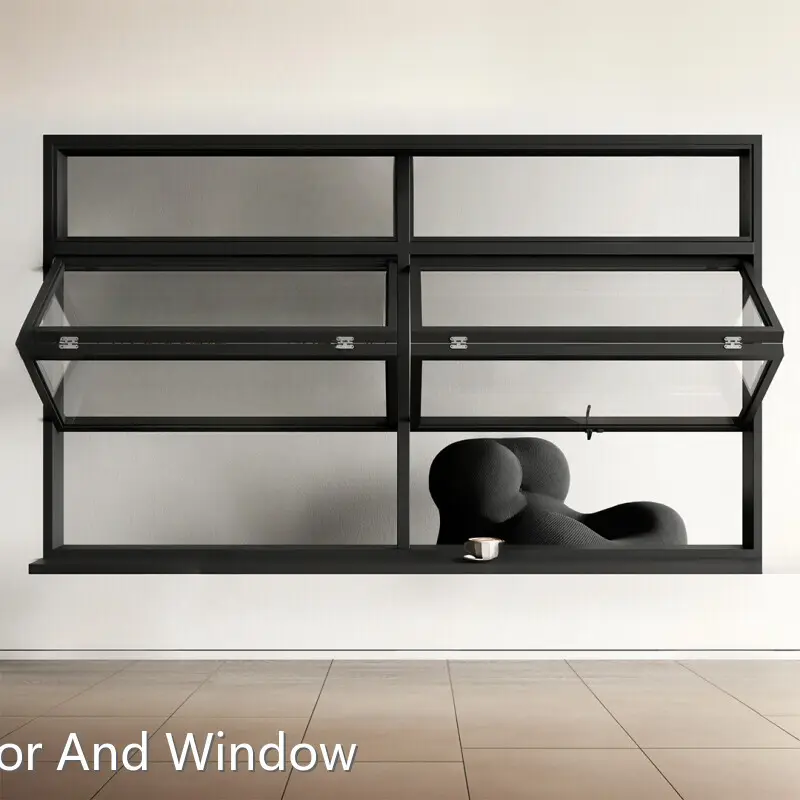 Aluminum Vertical Folding Glass Window-1 1