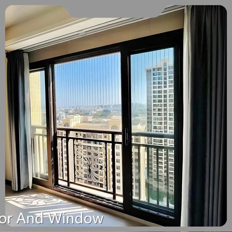 IMLANG Aluminum Horizontal Sliding Windows Foam and Wooden Frame/Eco-friendly Wooden Casemanufacturers 1