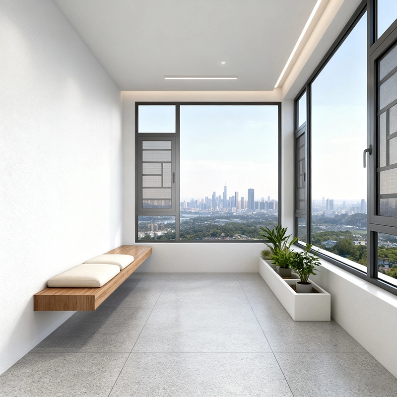 Aluminum push out casement window  LUCA 110 1