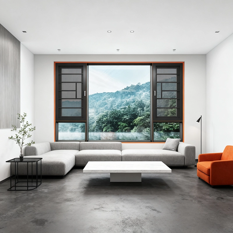 Aluminum turin-8126 casement push out system window with new design 1