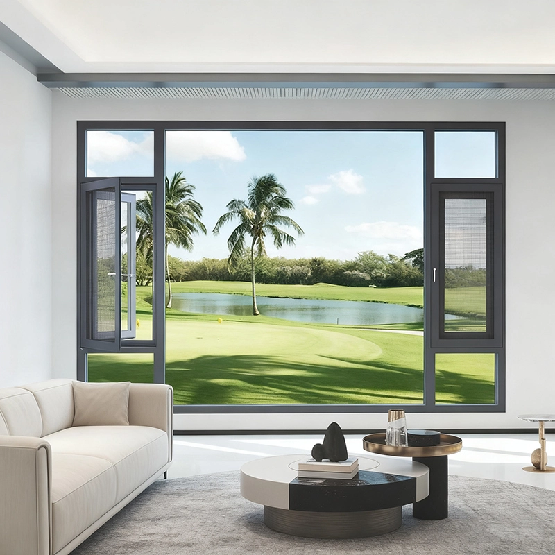 Fenêtre à battant en aluminium 8116 avec moustiquaire 1